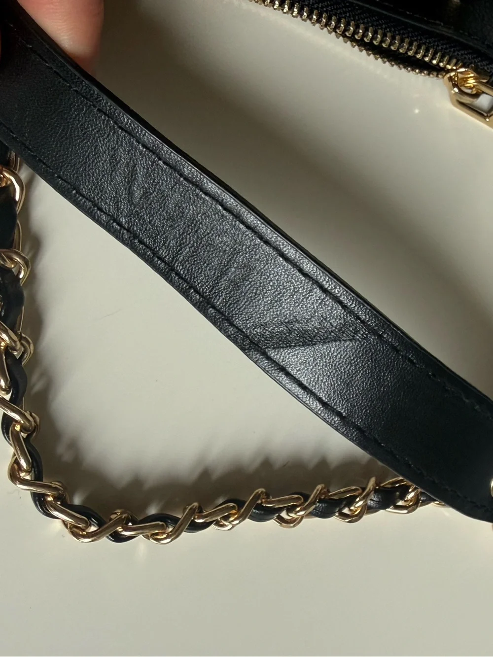 Tom Ford Black Leather Chain Strap Cosmetic Pouch